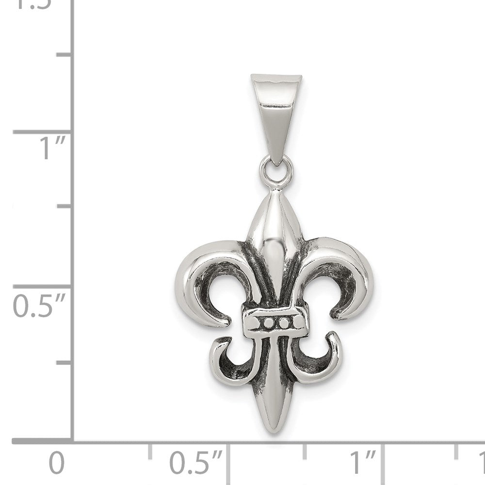 Sterlingsilber Antikisiert Fleur De Lis Anhänger