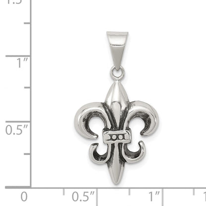 Sterlingsilber Antikisiert Fleur De Lis Anhänger