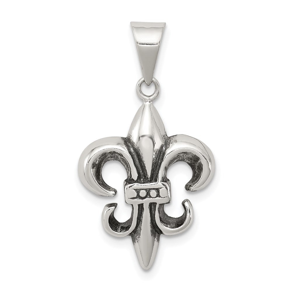 Sterlingsilber Antikisiert Fleur De Lis Anhänger