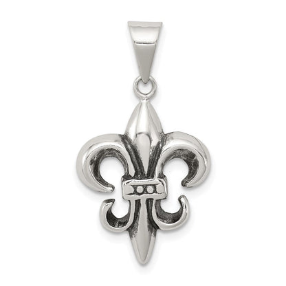 Sterlingsilber Antikisiert Fleur De Lis Anhänger
