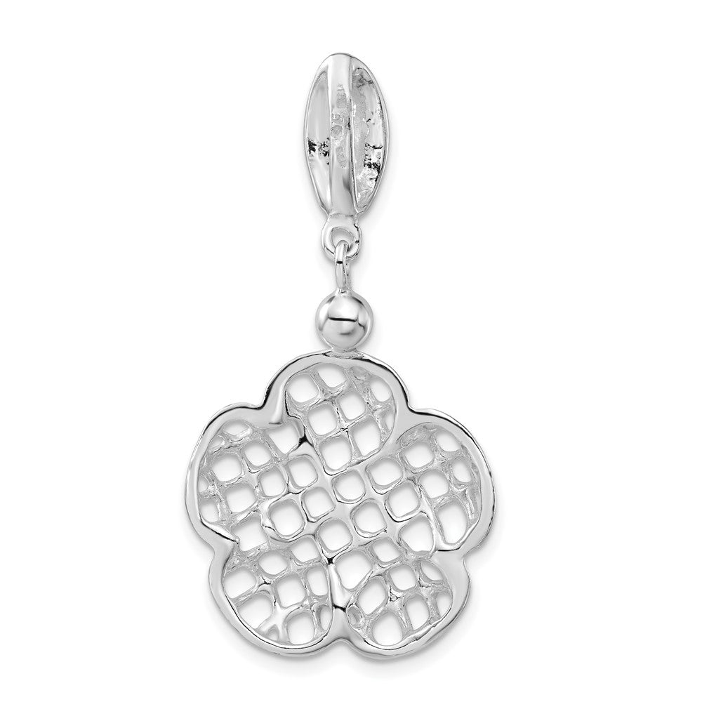 Sterlingsilber Poliert Fantasie Blume Anhänger