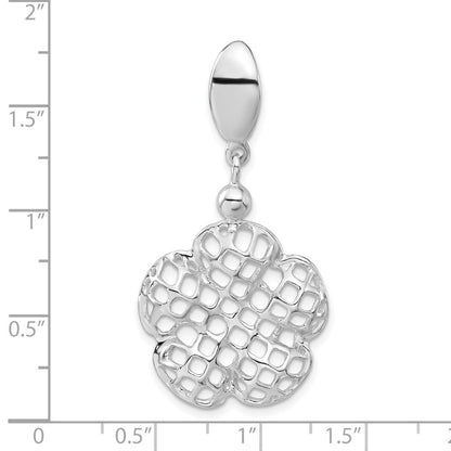 Sterlingsilber Poliert Fantasie Blume Anhänger