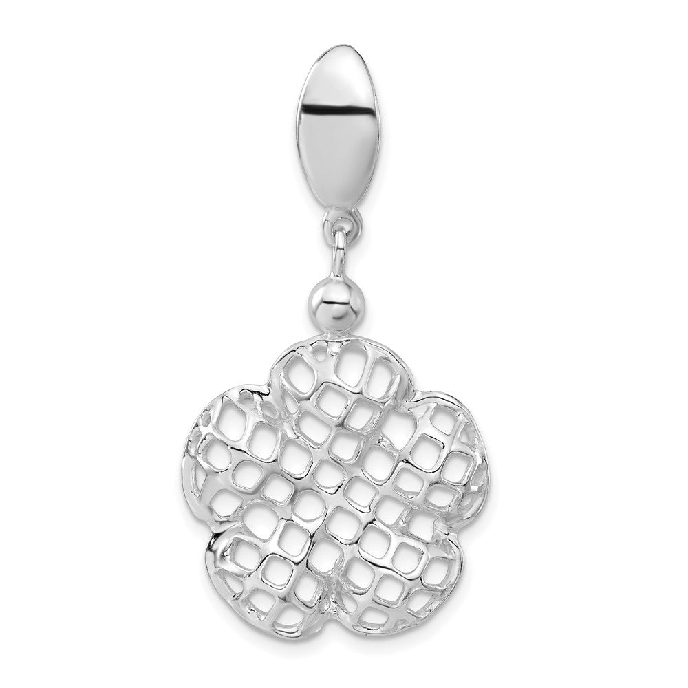 Sterlingsilber Poliert Fantasie Blume Anhänger