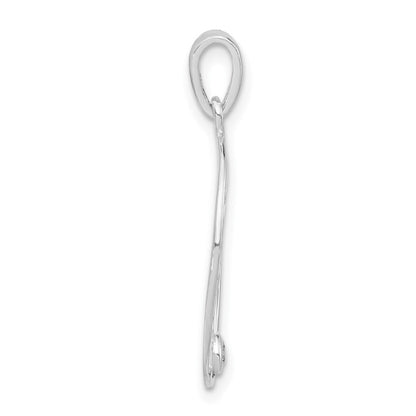 Sterlingsilber Poliert Zirkonia Rose Oval Anhänger