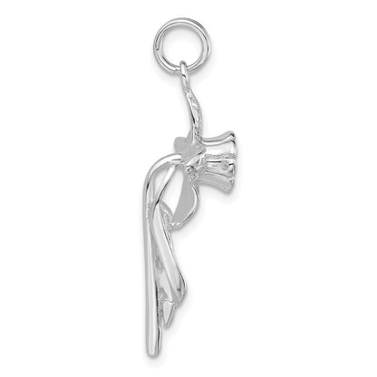 Sterlingsilber Poliert Blume Kreuz Charm