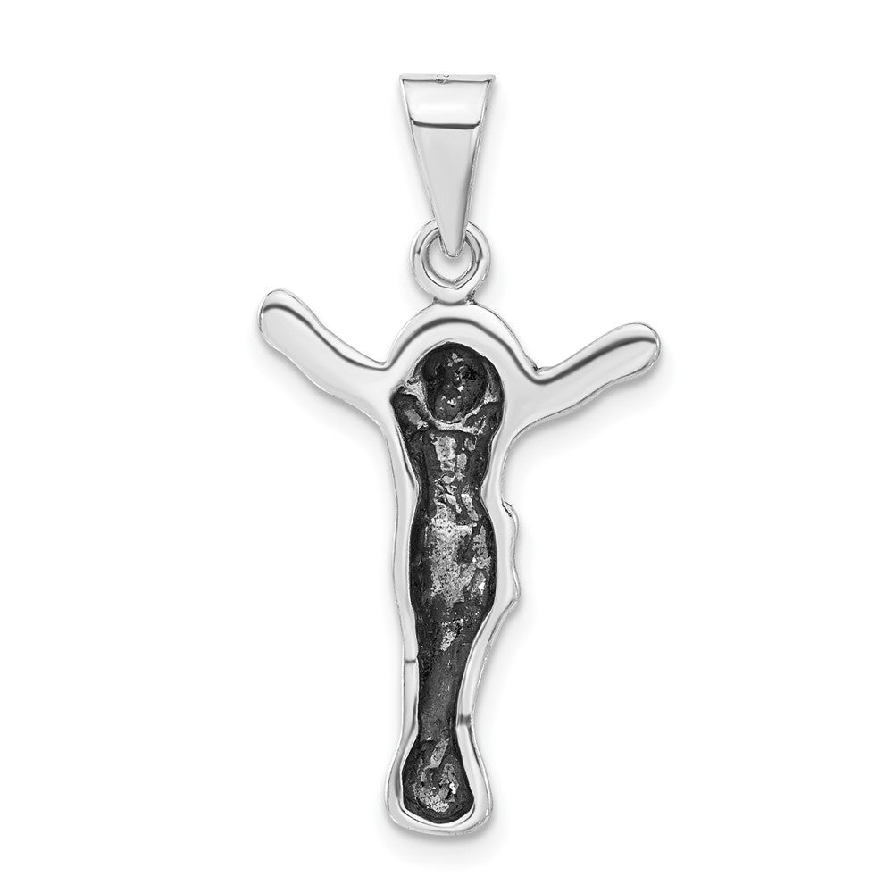 Sterlingsilber Poliert & Antikisiert Corpus (crucified Christus) Anhänger