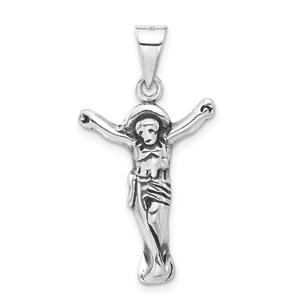 Sterlingsilber Poliert & Antikisiert Corpus (crucified Christus) Anhänger