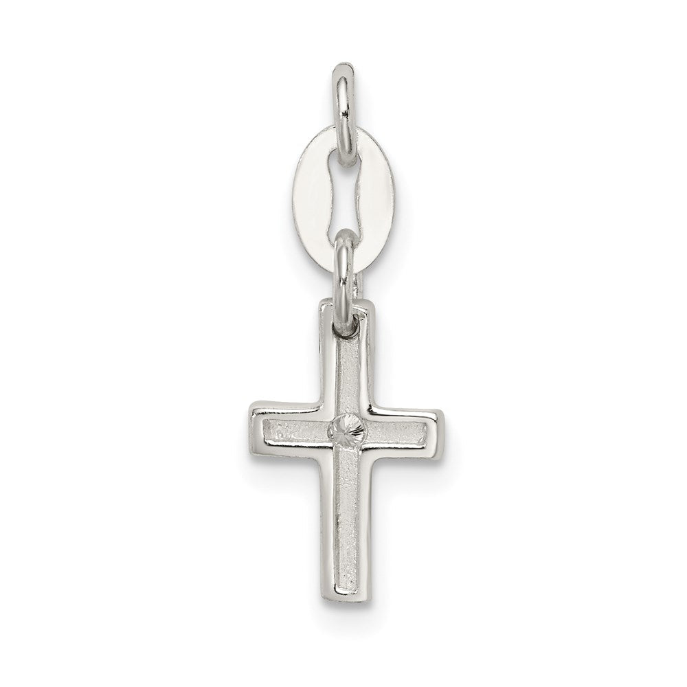 Sterlingsilber & Zirkonia Poliert Kreuz Charm