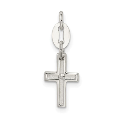 Sterlingsilber & Zirkonia Poliert Kreuz Charm