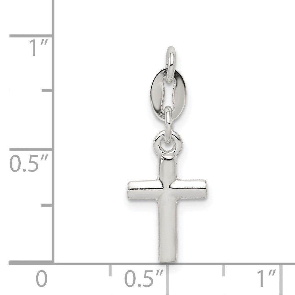 Sterlingsilber Poliert Kreuz Charm