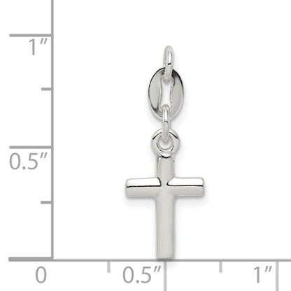 Sterlingsilber Poliert Kreuz Charm