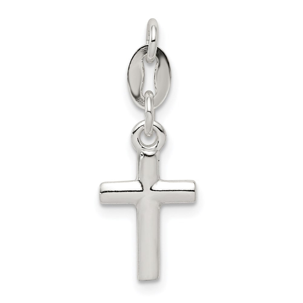 Sterlingsilber Poliert Kreuz Charm