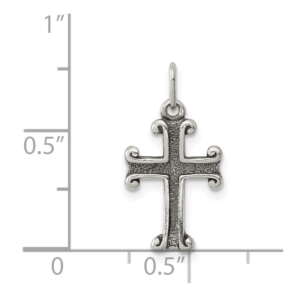 Sterlingsilber Antikisiert Kreuz Charm