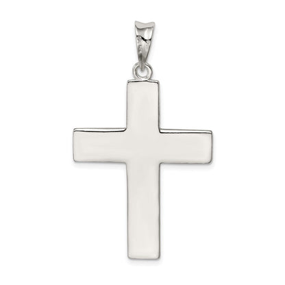 Sterlingsilber Poliert & Strukturiert Greek Key Kreuz Anhänger