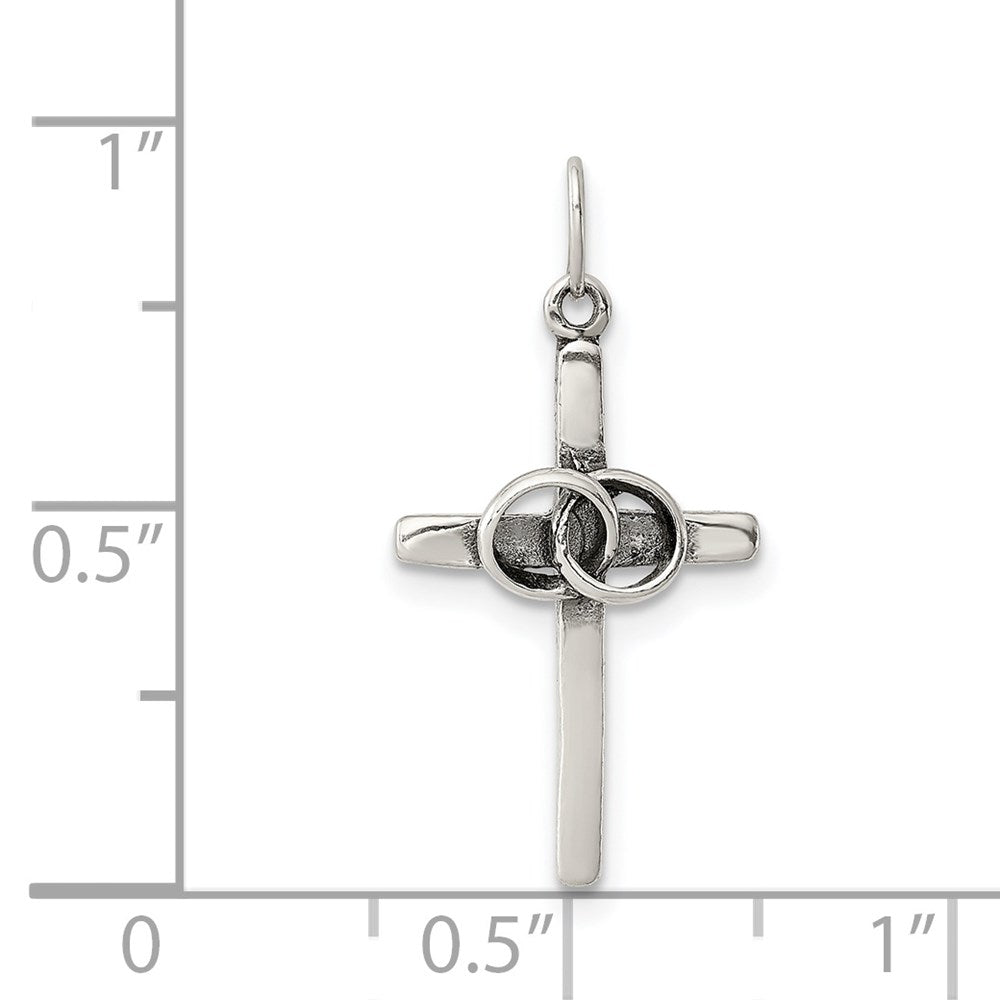Sterlingsilber Antikisiert Hochzeit Kreuz Charm