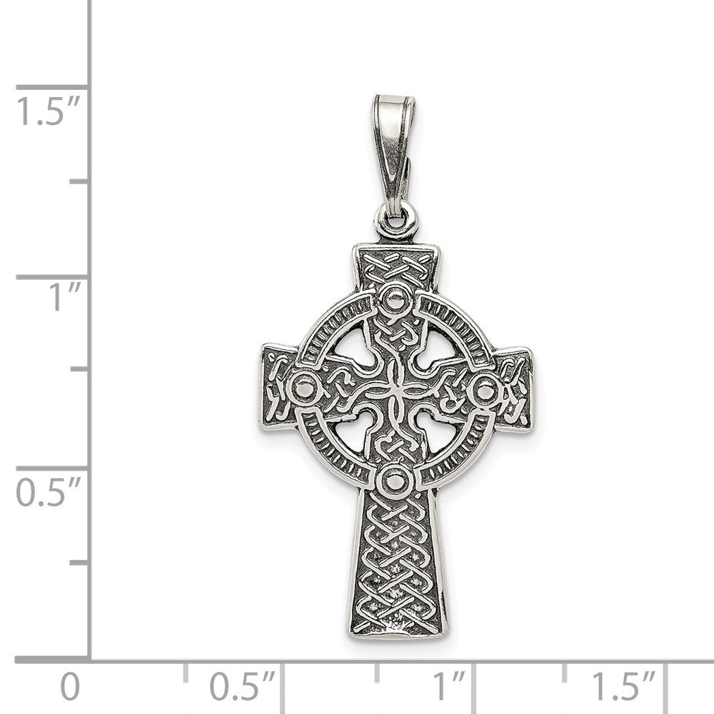 Sterlingsilber Antikisiert Keltisch Kreuz Anhänger