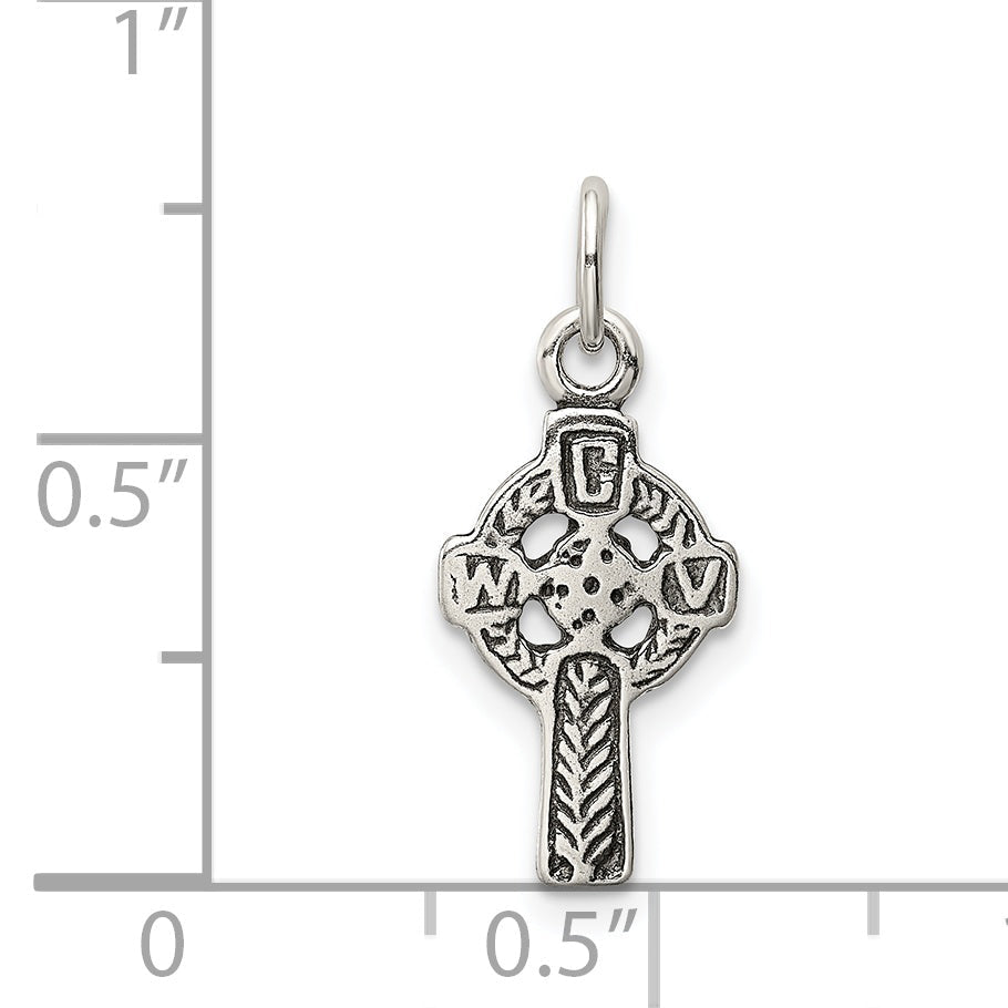 Sterlingsilber Antikisiert Keltisch Kreuz Charm