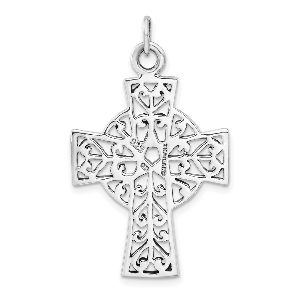 Sterlingsilber Poliert & Antikisiert Kreuz Anhänger