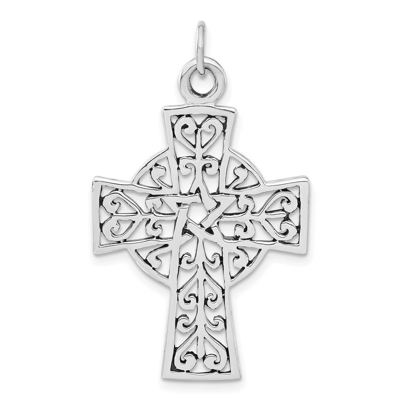 Sterlingsilber Poliert & Antikisiert Kreuz Anhänger