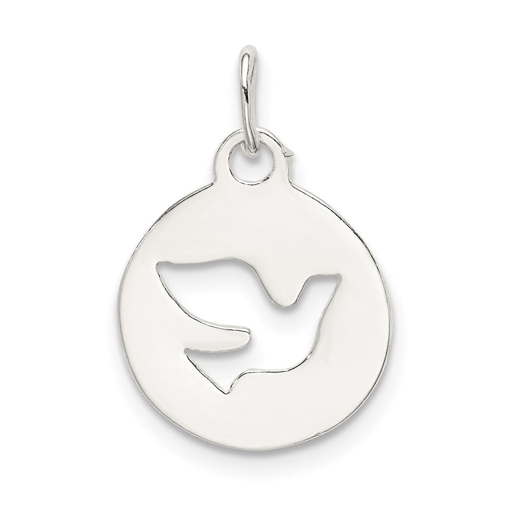 Sterlingsilber Kreis mit Taube Charm