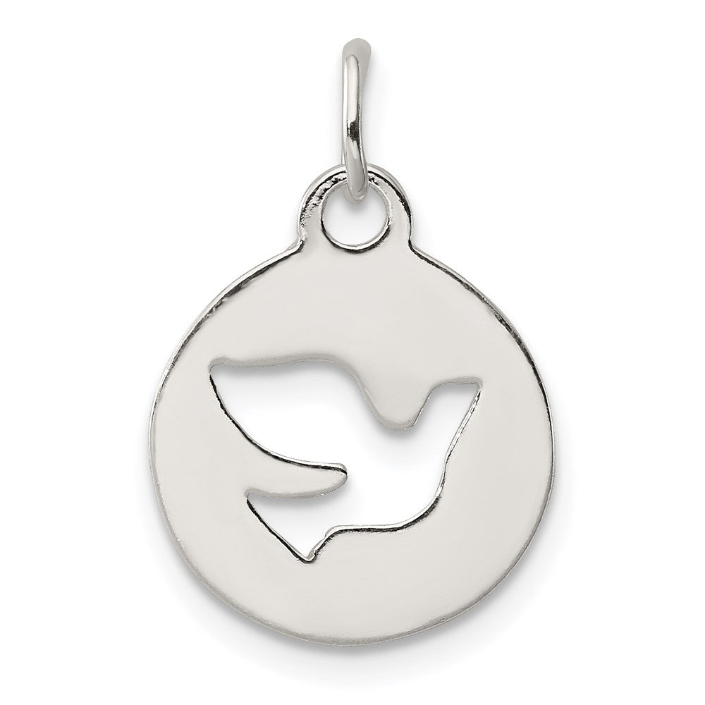 Sterlingsilber Kreis mit Taube Charm