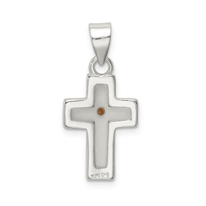 Sterlingsilber Rhodiniert Emailliert Mustard Seed Kreuz Anhänger