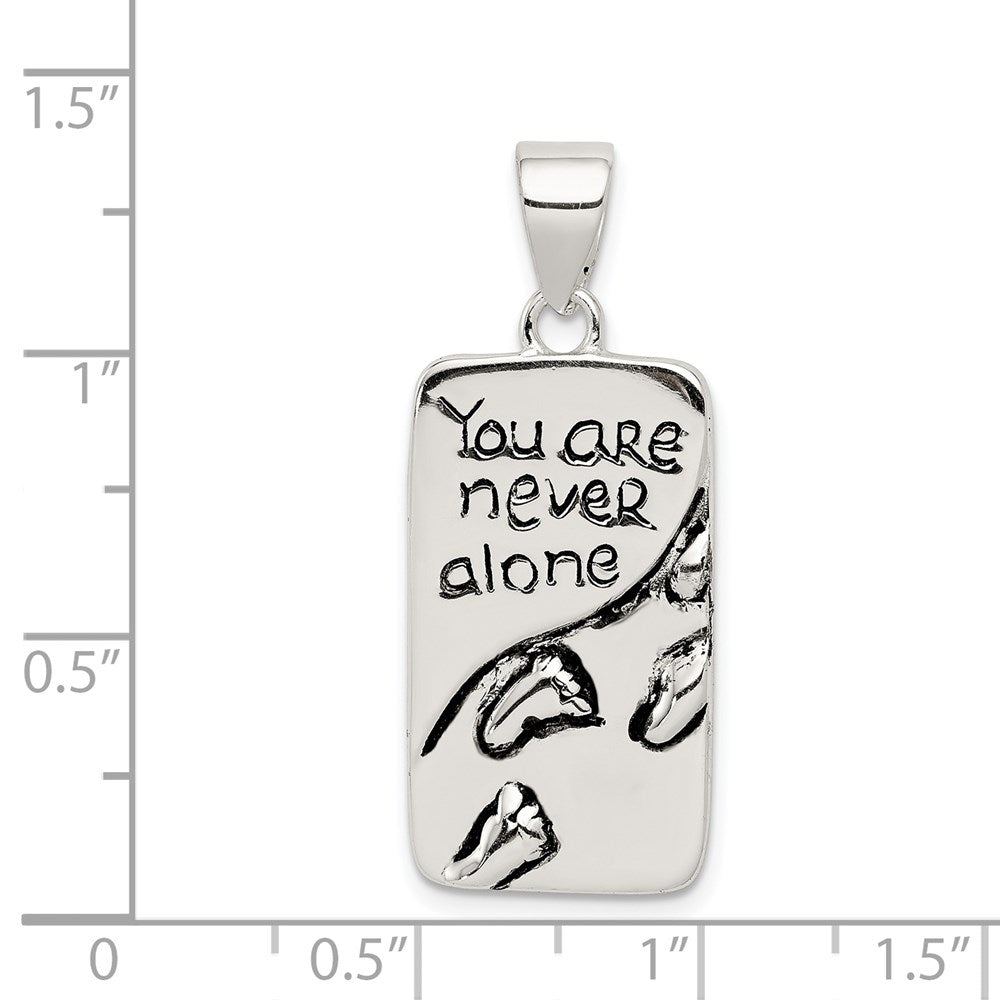 Sterlingsilber You Are Never Alone Antikisiert Footprint Anhänger