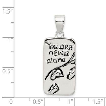 Sterlingsilber You Are Never Alone Antikisiert Footprint Anhänger