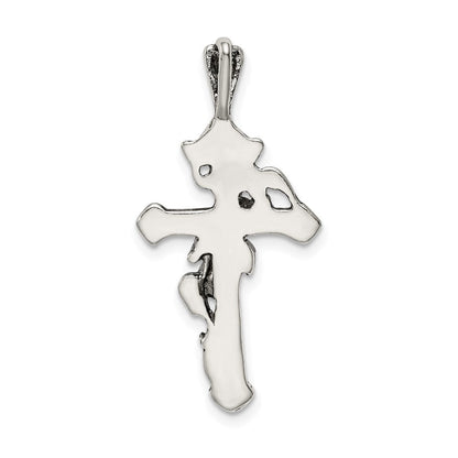 Sterlingsilber Antikisiert Flowered Kreuz Anhänger