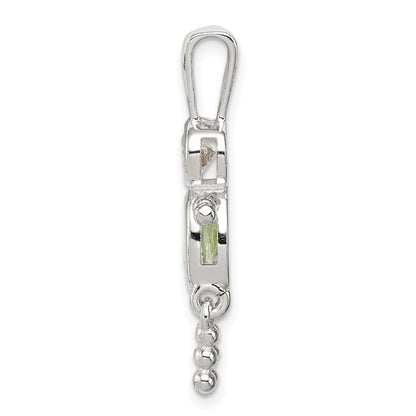 Sterlingsilber Rhodiniert Zirkonia & August Glas Junge Anhänger