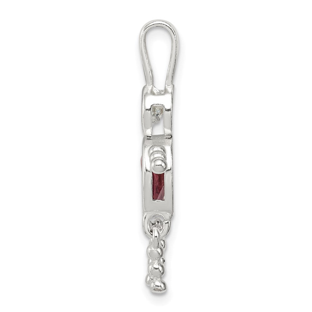 Sterlingsilber Rhodiniert Zirkonia & June Glas Junge Anhänger