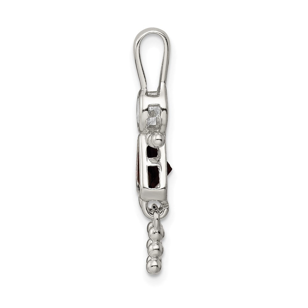 Sterlingsilber Rhodiniert Zirkonia & January Glas Mädchen Anhänger