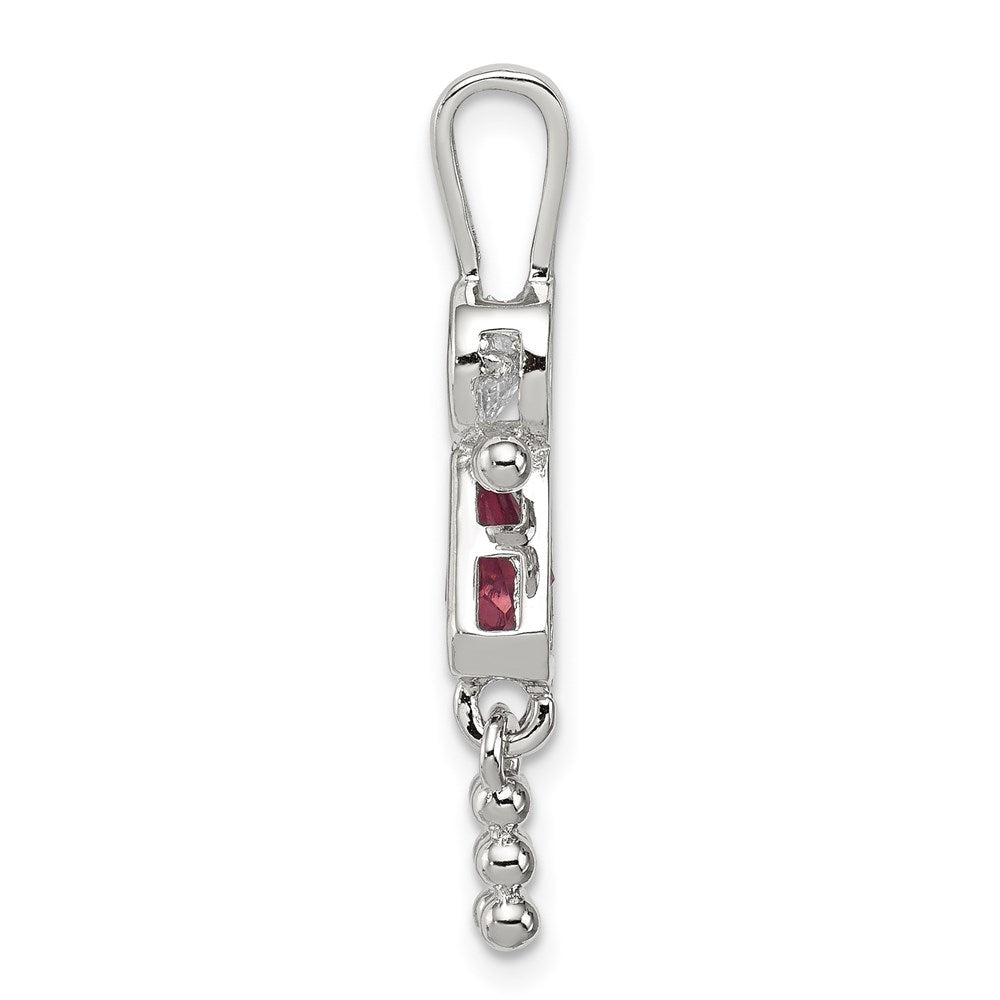 Sterlingsilber Rhodiniert Zirkonia & June Glas Mädchen Anhänger