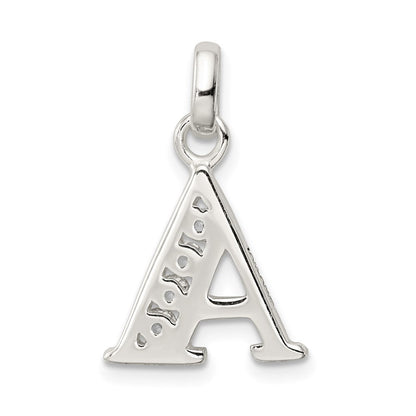 Sterlingsilber Weiß Zirkonia Buchstabe A Initiale Anhänger
