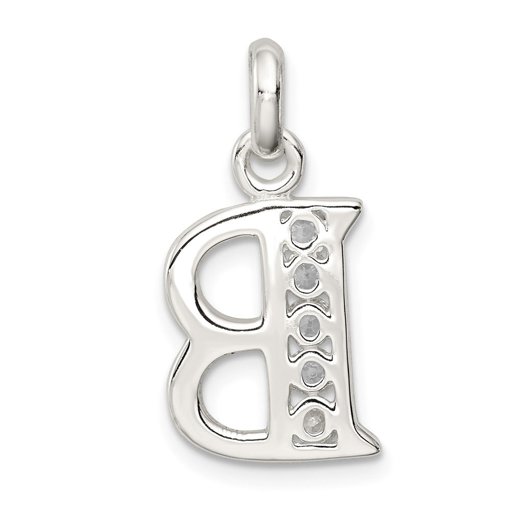 Sterlingsilber Weiß Zirkonia Buchstabe B Initiale Anhänger