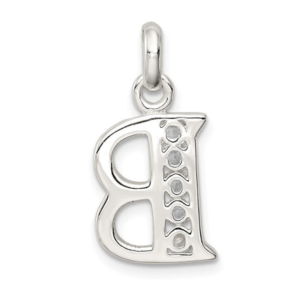 Sterlingsilber Weiß Zirkonia Buchstabe B Initiale Anhänger