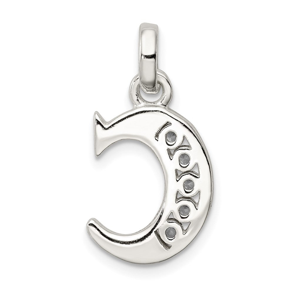 Sterlingsilber Weiß Zirkonia Buchstabe C Initiale Anhänger