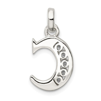 Sterlingsilber Weiß Zirkonia Buchstabe C Initiale Anhänger