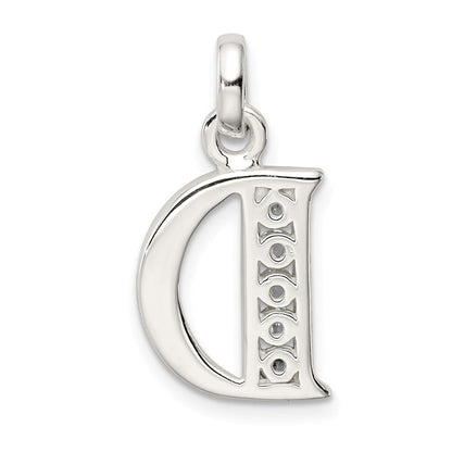 Sterlingsilber Weiß Zirkonia Buchstabe D Initiale Anhänger