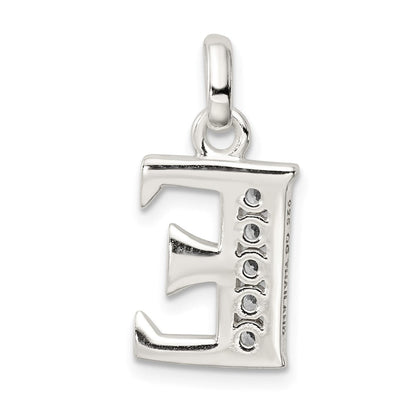 Sterlingsilber Weiß Zirkonia Buchstabe E Initiale Anhänger