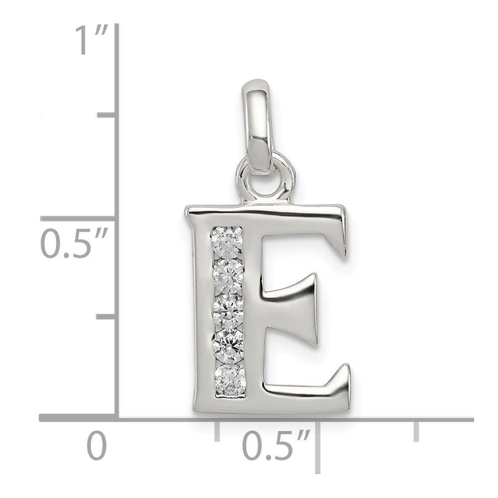 Sterlingsilber Weiß Zirkonia Buchstabe E Initiale Anhänger