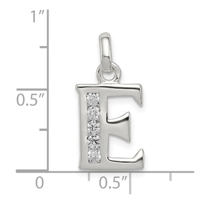 Sterlingsilber Weiß Zirkonia Buchstabe E Initiale Anhänger