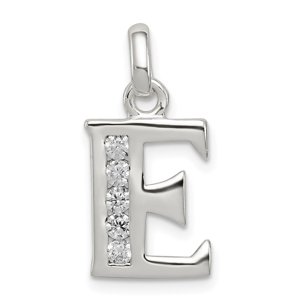 Sterlingsilber Weiß Zirkonia Buchstabe E Initiale Anhänger