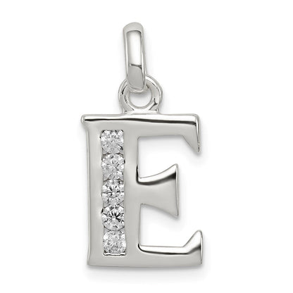 Sterlingsilber Weiß Zirkonia Buchstabe E Initiale Anhänger
