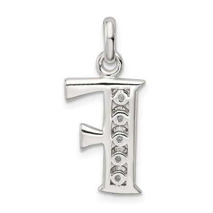 Sterlingsilber Weiß Zirkonia Buchstabe F Initiale Anhänger