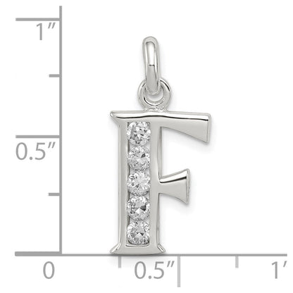 Sterlingsilber Weiß Zirkonia Buchstabe F Initiale Anhänger