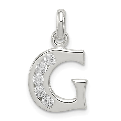 Sterlingsilber Weiß Zirkonia Buchstabe G Initiale Anhänger