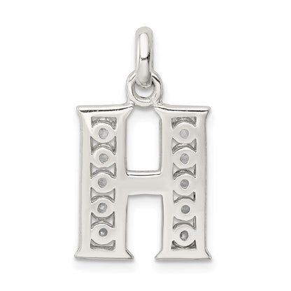 Sterlingsilber Weiß Zirkonia Buchstabe H Initiale Anhänger