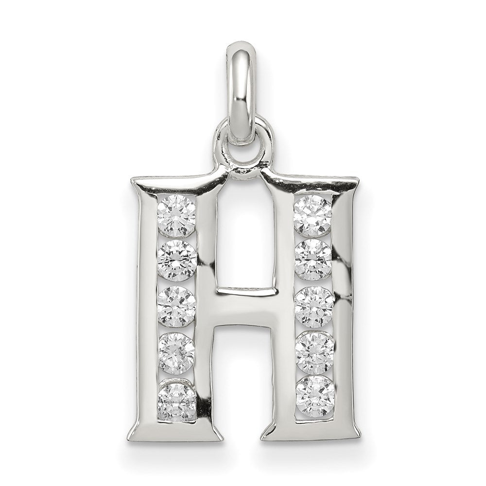 Sterlingsilber Weiß Zirkonia Buchstabe H Initiale Anhänger