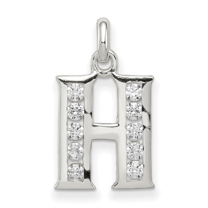 Sterlingsilber Weiß Zirkonia Buchstabe H Initiale Anhänger